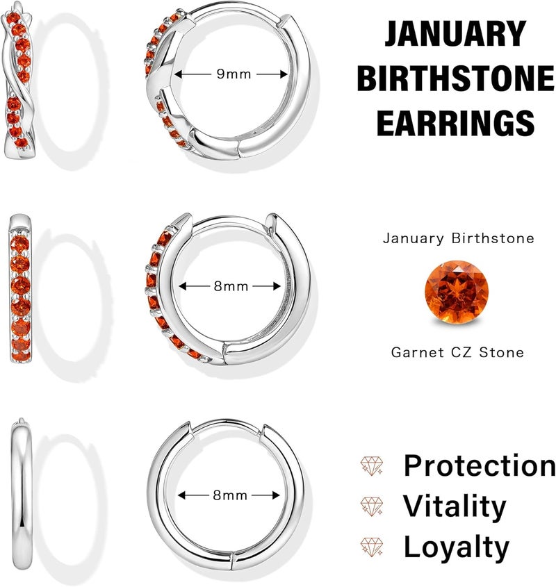 Inerney 14K Gold Plated Huggie Hoop Earrings for Women, Small Sterling Silver Earring Set Hypoallergenic Cartilage Helix Stacks, Mini Dainty Cute Trendy Birthstone Jewelry Gift for Multiple Piercings - Image 3